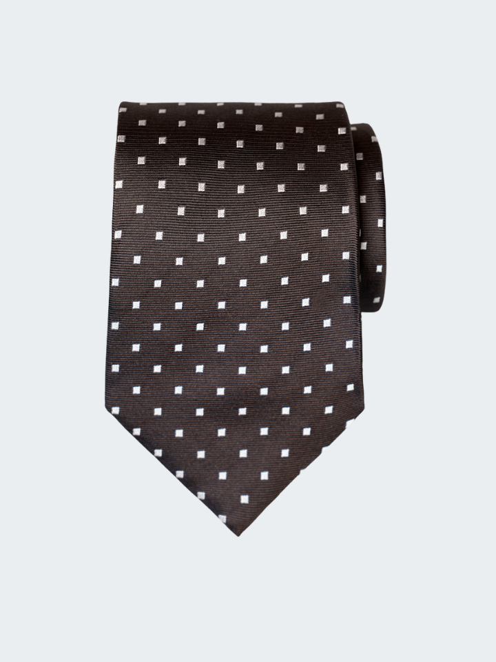 Polka dot silk tie