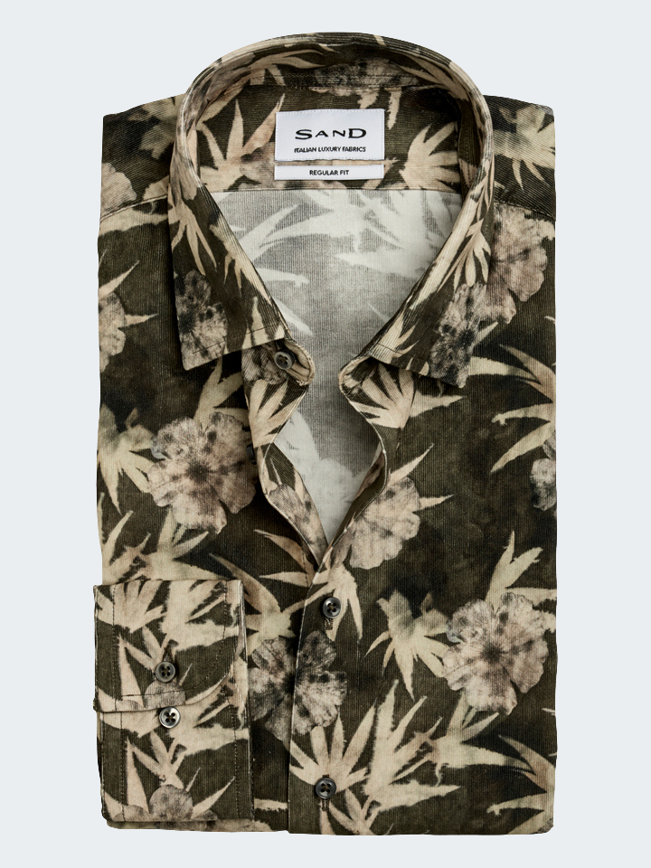 Fine Corduroy Printed Shirt - Regular
