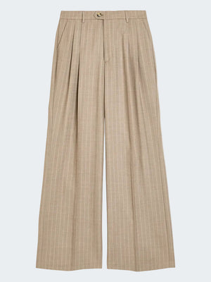 Pinstripe wool wide trousers