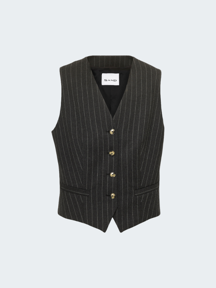 Pinstripe wool waistcoat