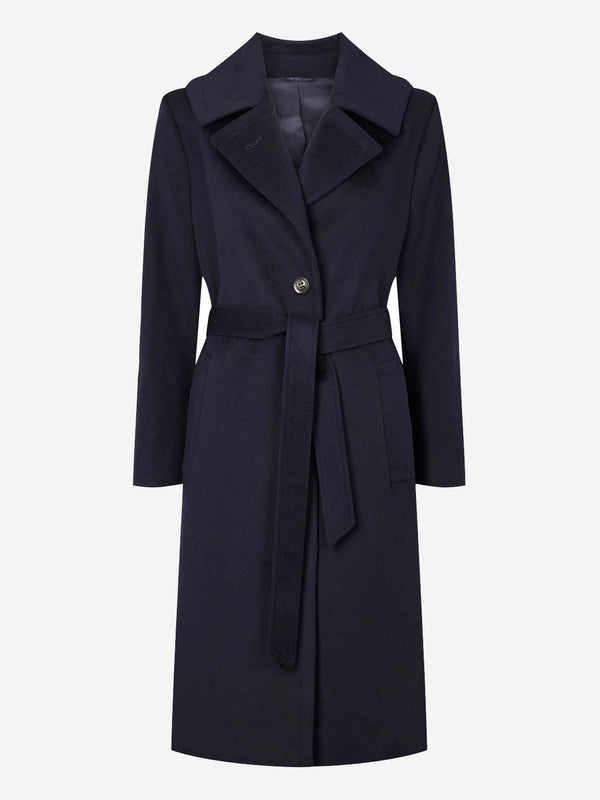 Cashmere Coat W Clareta Belt Midi - Medium Blue