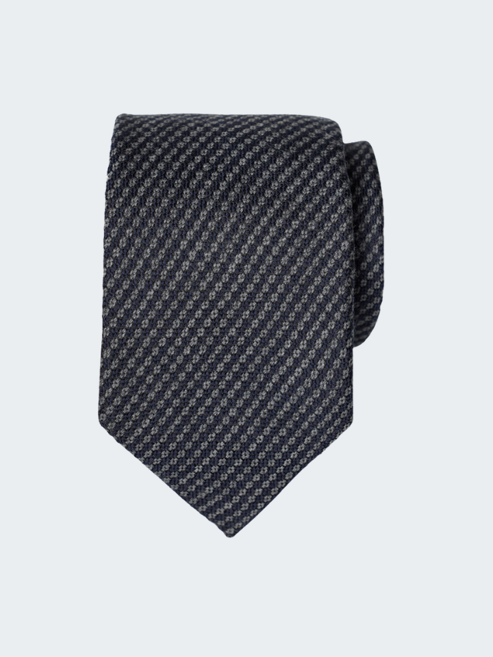 Geometric wool silk tie