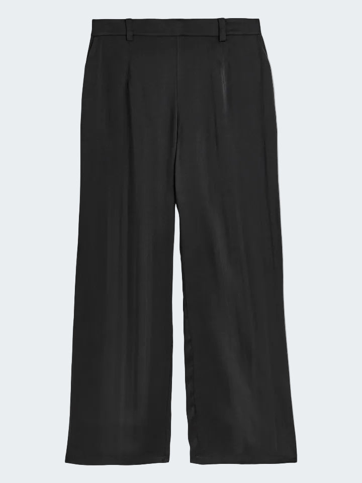 Black wide-leg pants