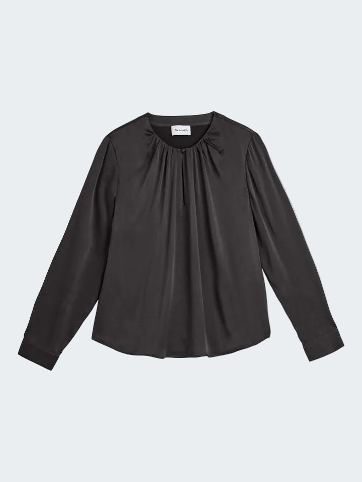 Long Sleeve Blouse in Silk Stretch
