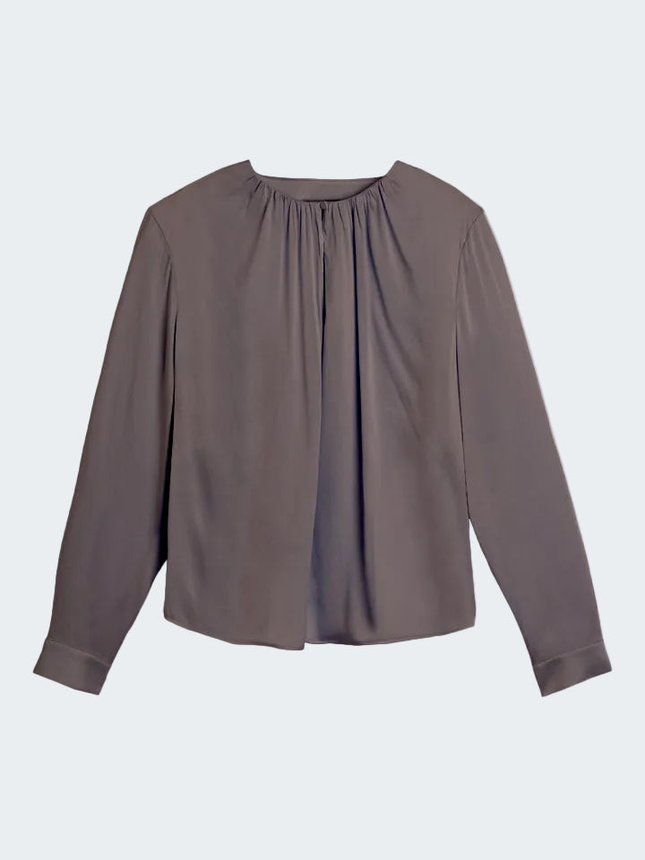Long Sleeve Blouse in Silk Stretch