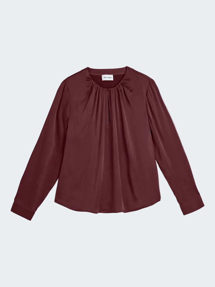 Long Sleeve Blouse in Silk Stretch