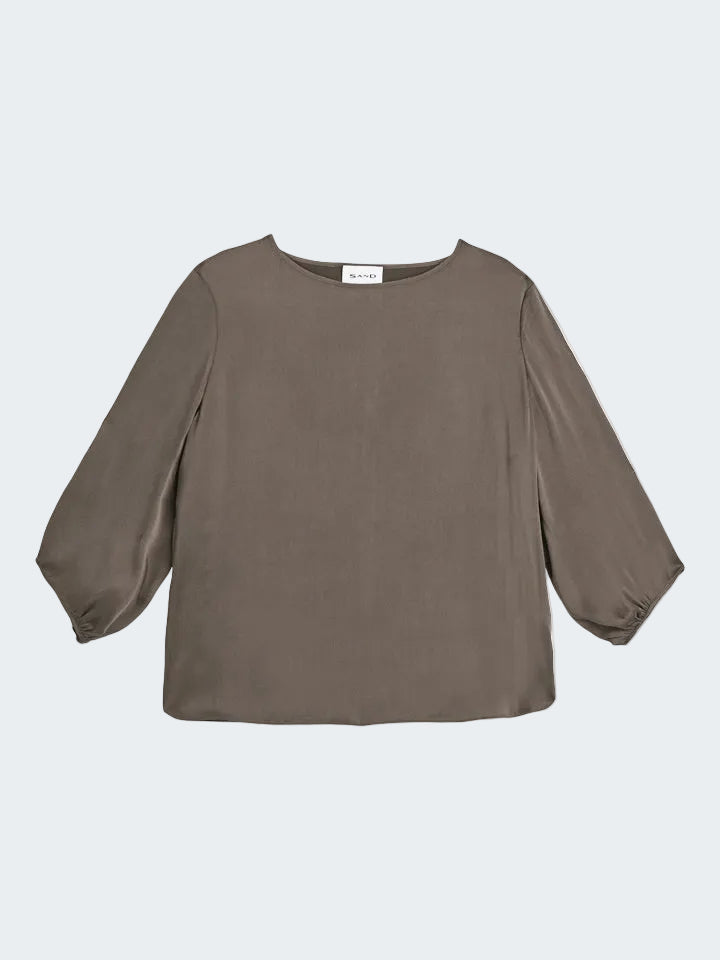 Gathered cuff top in Silk Stretch