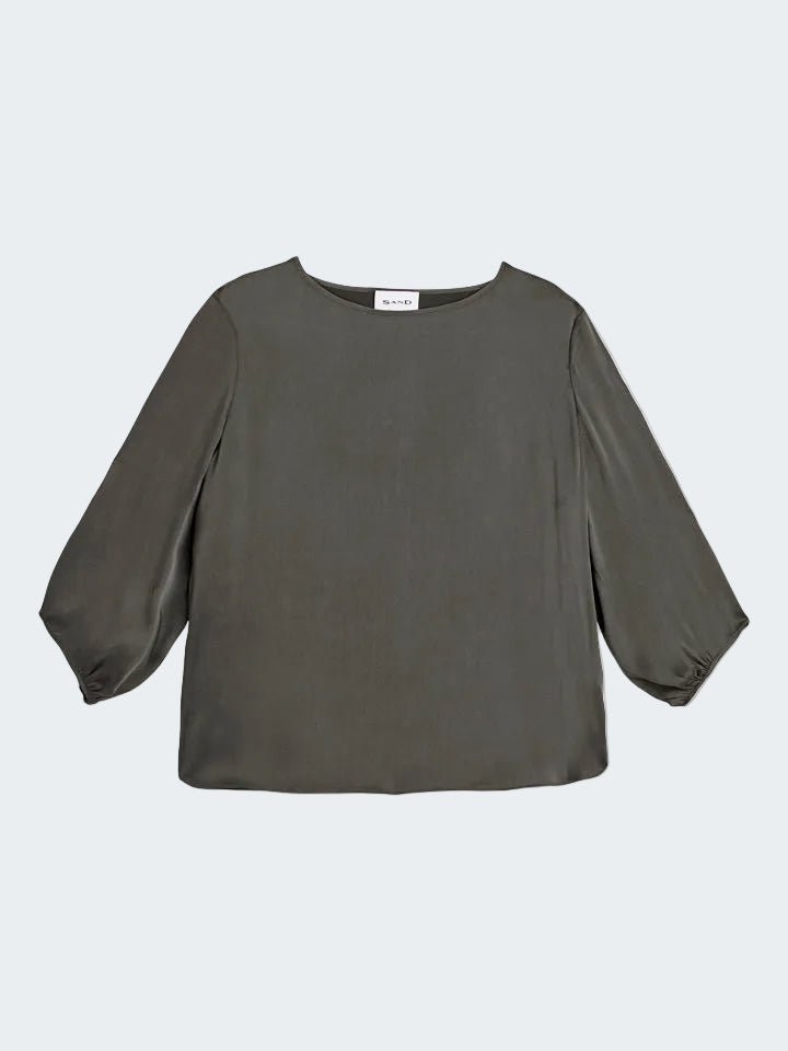 Gathered cuff top in Silk Stretch
