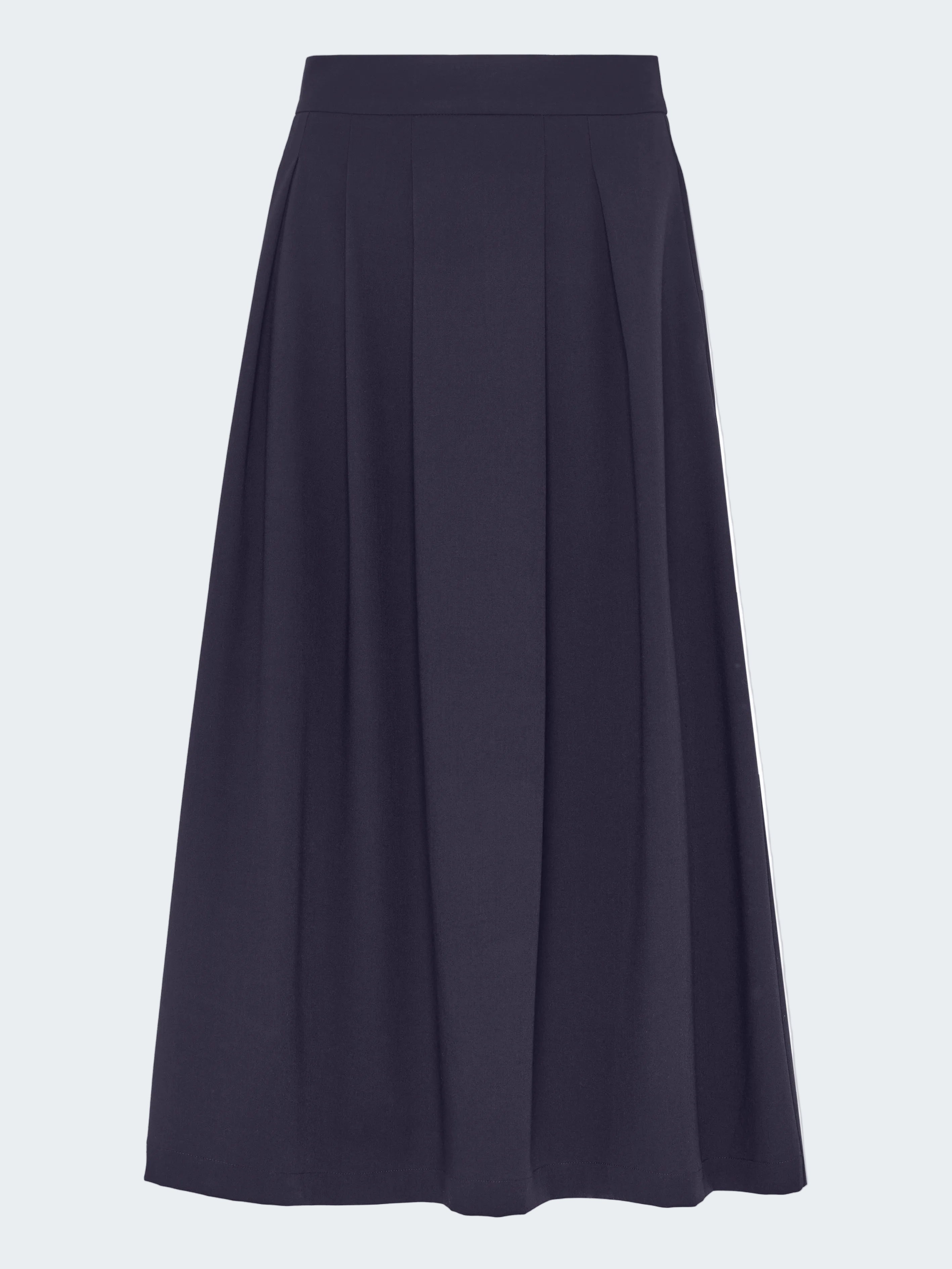 Pleated Skirt in Light Cadi with Stretch