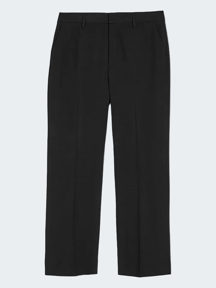 Straight stretch cadi trousers