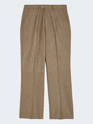 Straight Tailored Trousers in Tweed Structure with Stretch