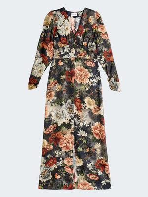 Silk print floral dress