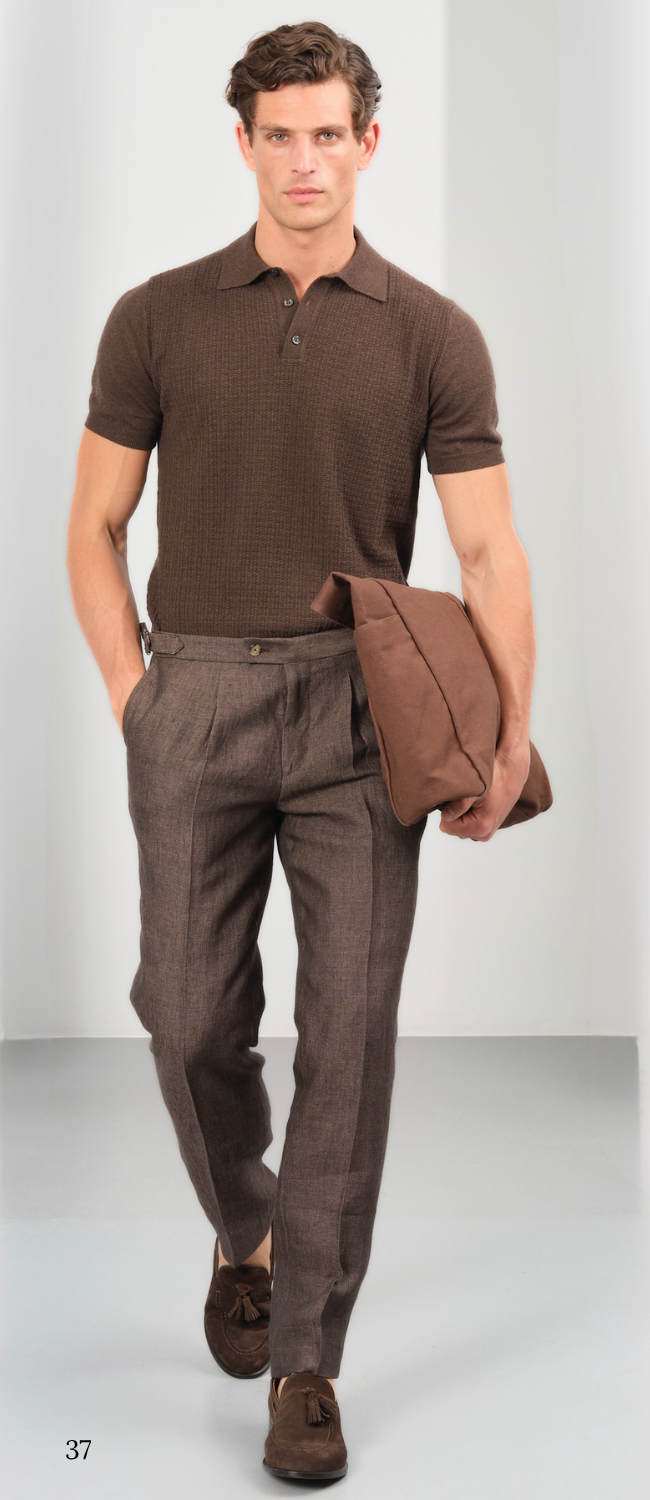 5625 Retro Polo. - Dark Brown