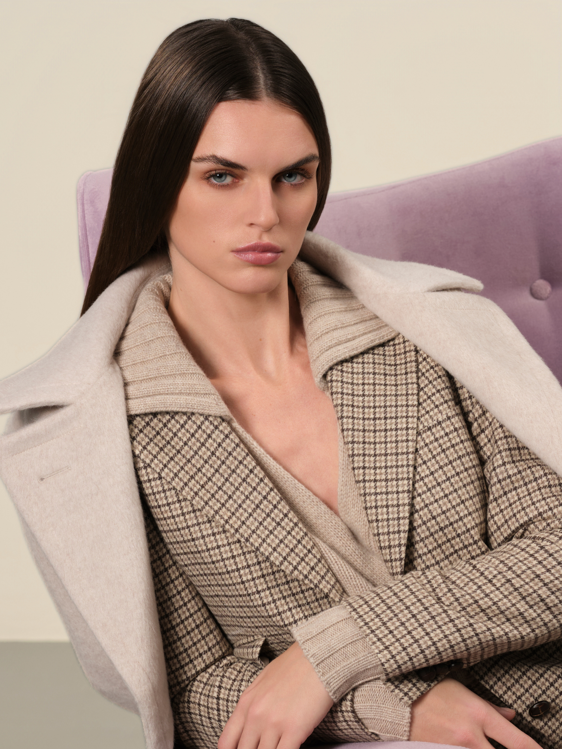 Houndstooth Wool Tailored Jacket