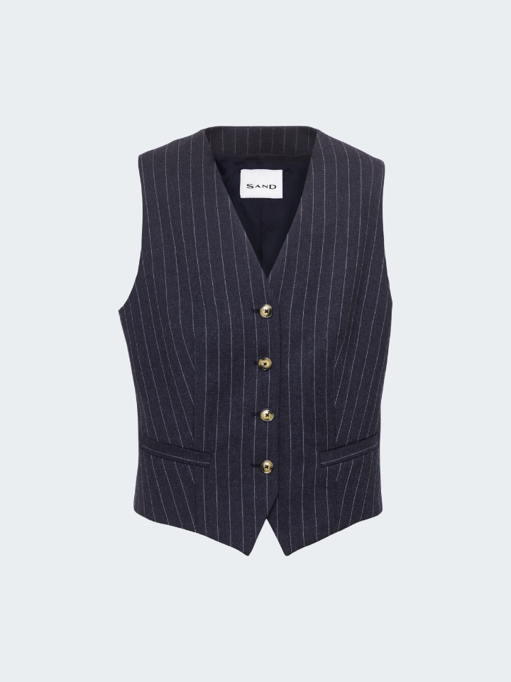 Pinstripe wool waistcoat