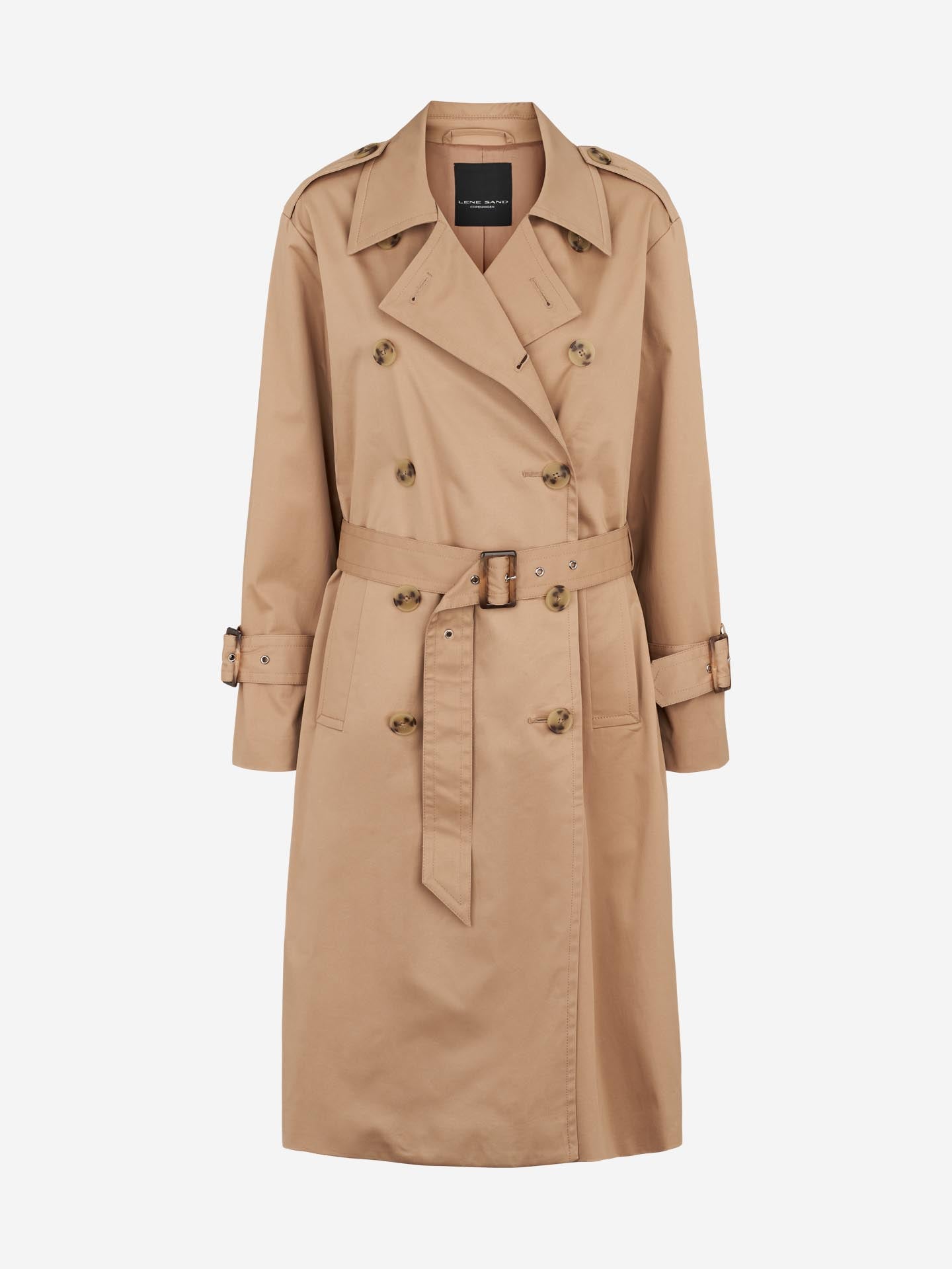 Cotton Coat Flaka Midi - Light Camel