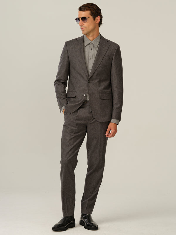 Cashmere Flannel Star Napoli-Mark N - Graphite Grey | Modern fit