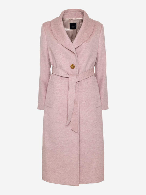 Cashmere Coat W Clareta Shawl - Rose