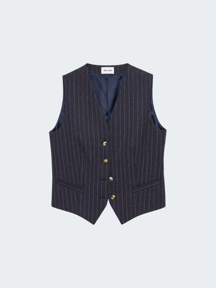 Pinstripe wool waistcoat
