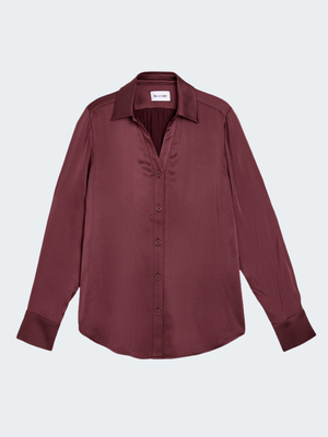 Open neck silk stretch shirt