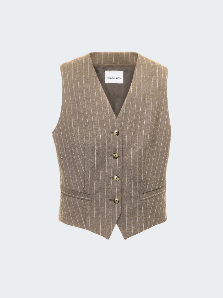 Pinstripe wool waistcoat