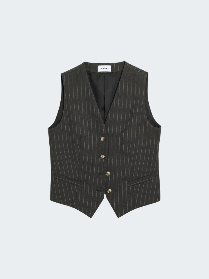 Pinstripe wool waistcoat