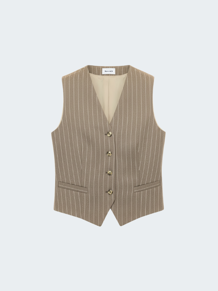 Pinstripe wool waistcoat