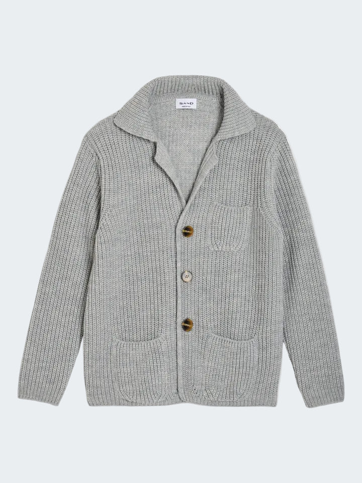 English rib button sweater