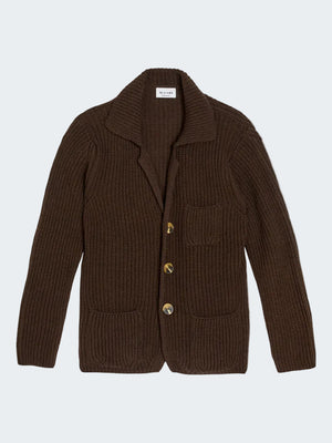 English rib button sweater