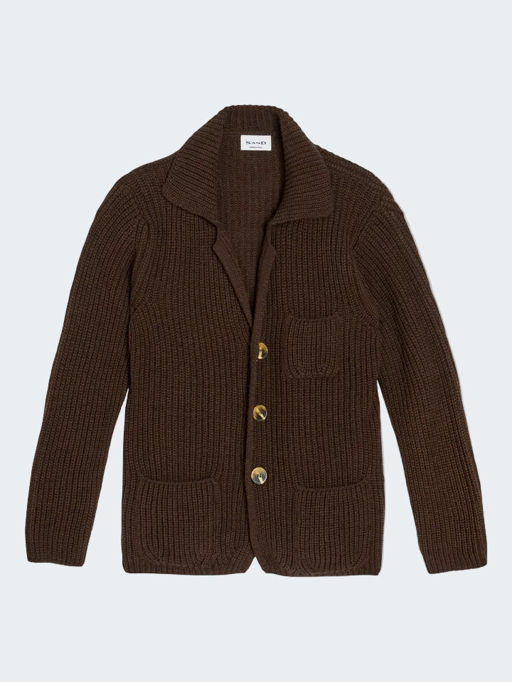 English rib button sweater