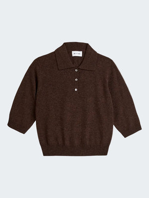 Short Sleeve Polo in Merino Wool with Alpaca