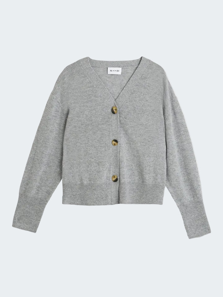 Cardigan in Merino Wool with Alpaca