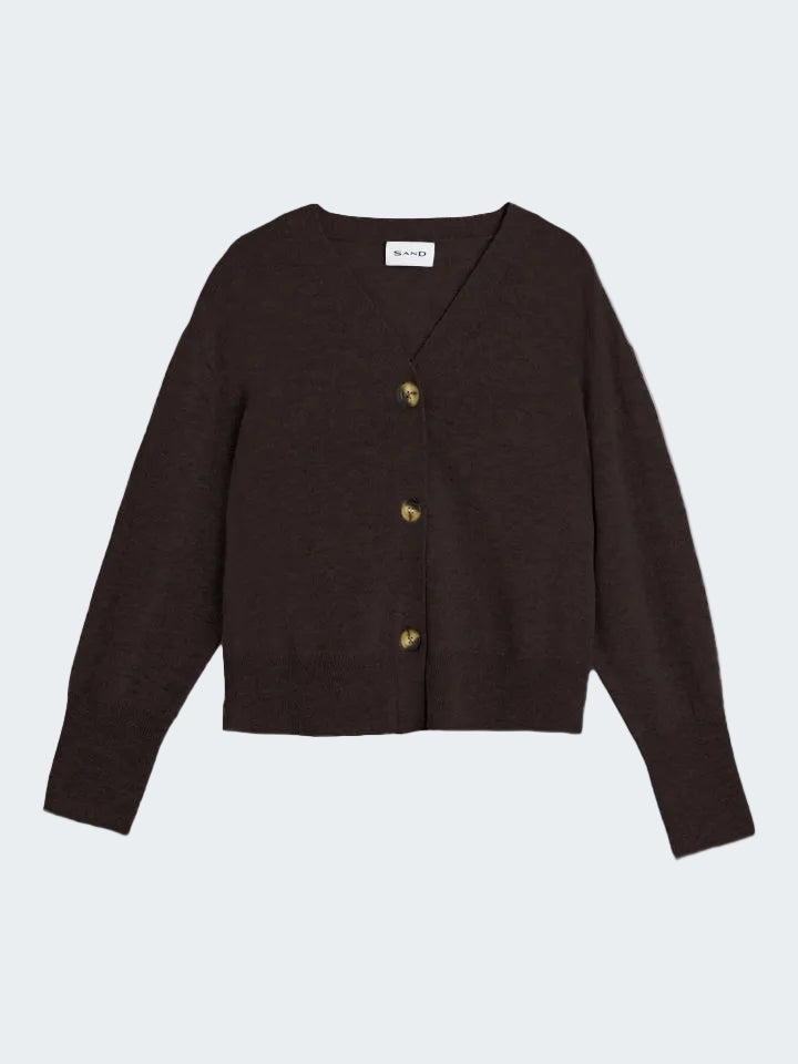 Cardigan in Merino Wool with Alpaca
