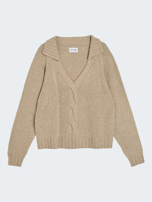 Open V-neck Cashmere Wool Sweater