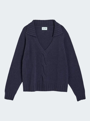 Open V-neck Cashmere Wool Sweater