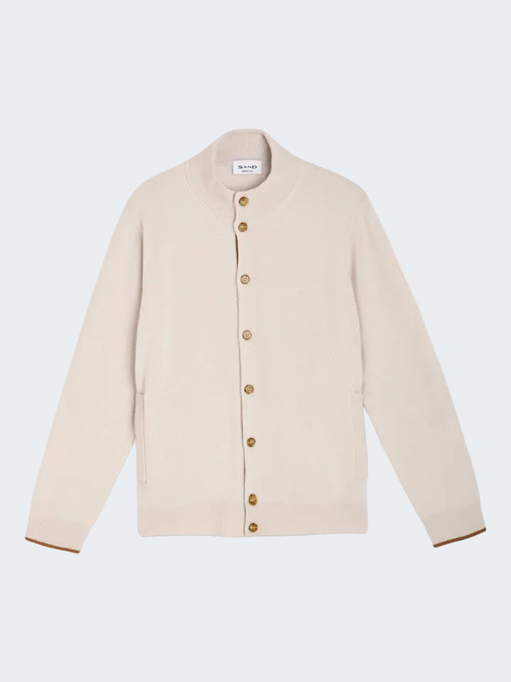 Cashmere merino wool buttoned cardigan