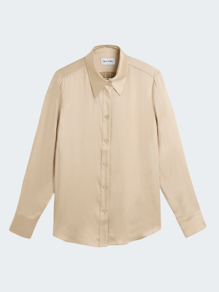 Long Sleeve Silk Stretch Shirt