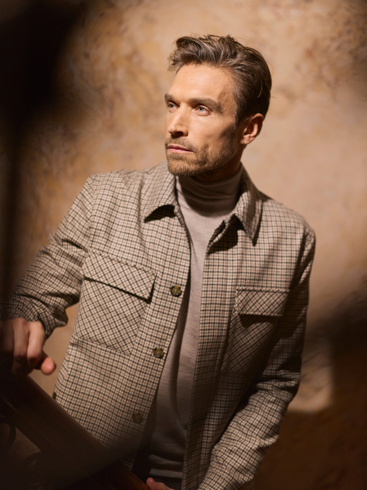 British Mood Check Soft Lambswool Overshirt