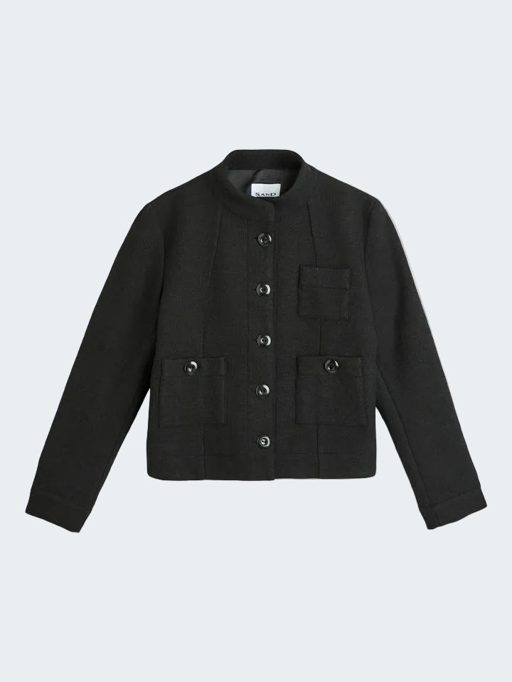 Buttoned Boucle Stretch Jacket