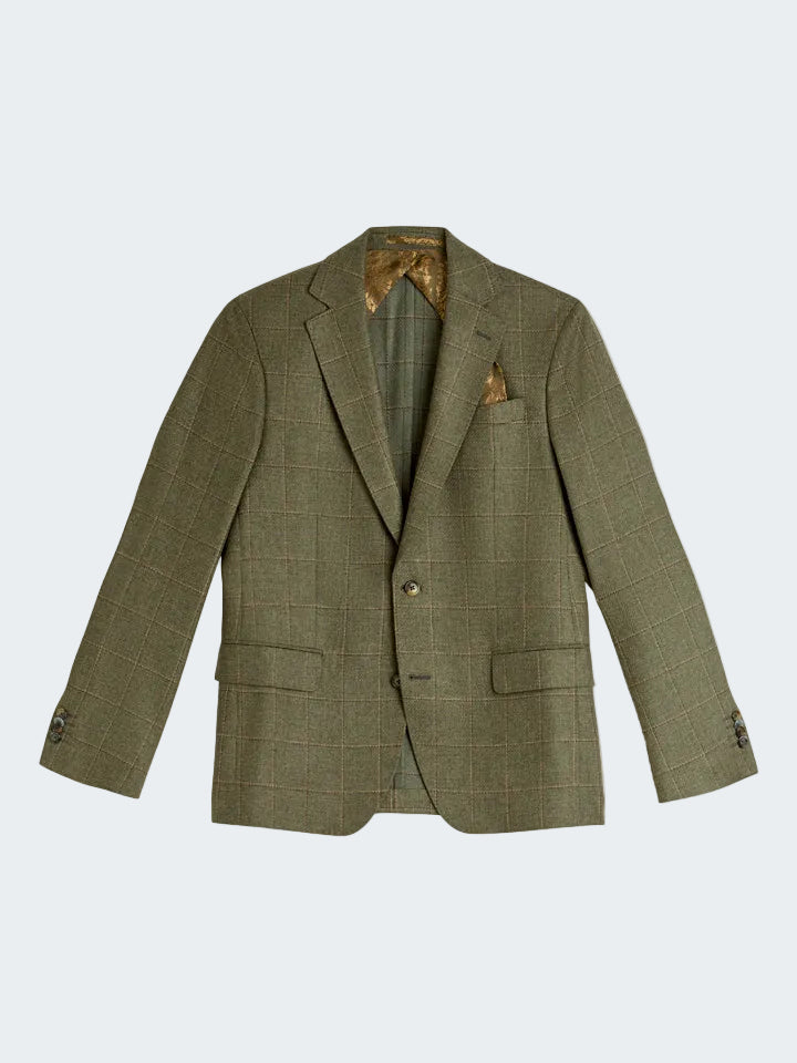 Cashmere Wool Check Blazer