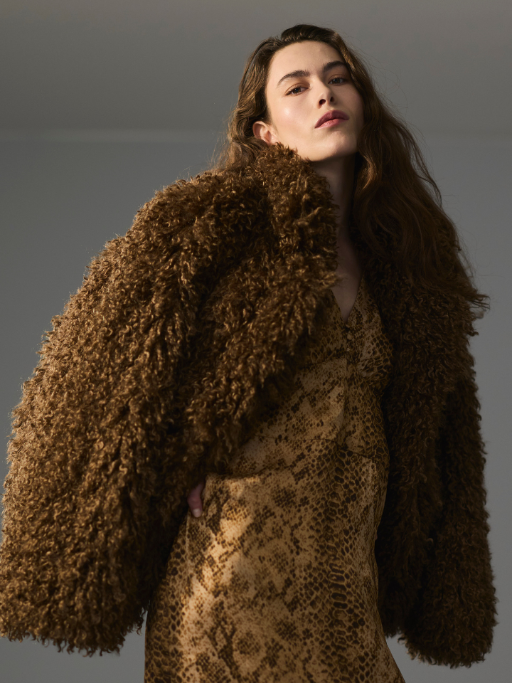 "I Am Fake" Short Fur Coat