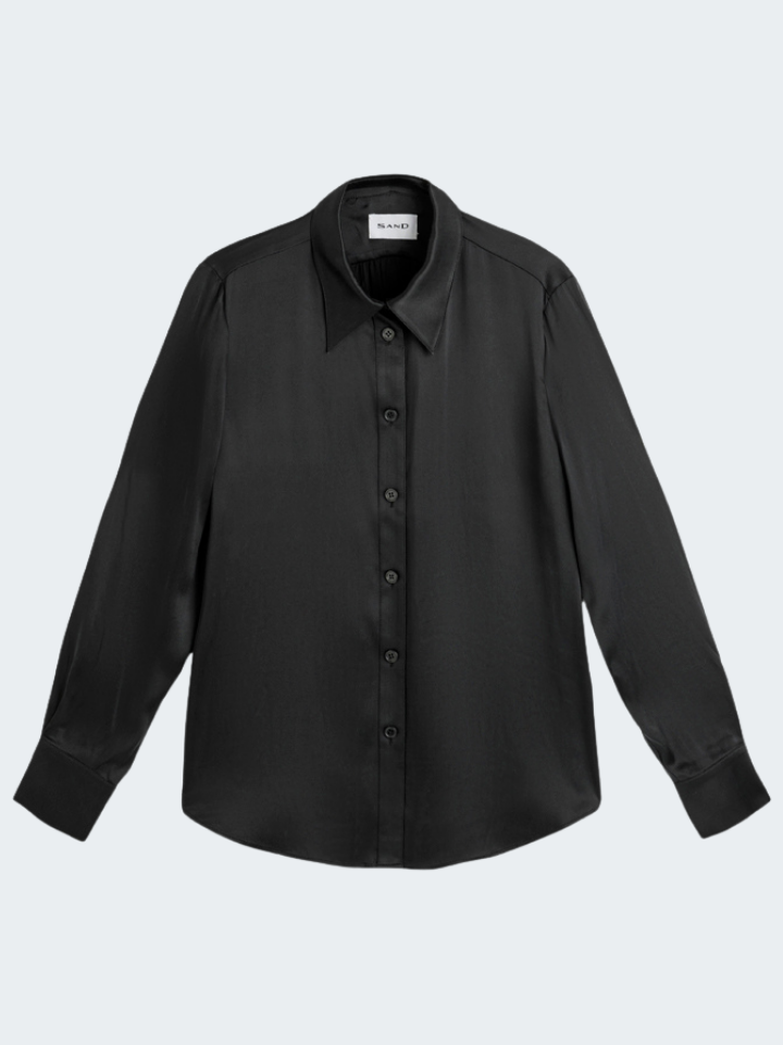 Long Sleeve Silk Stretch Shirt