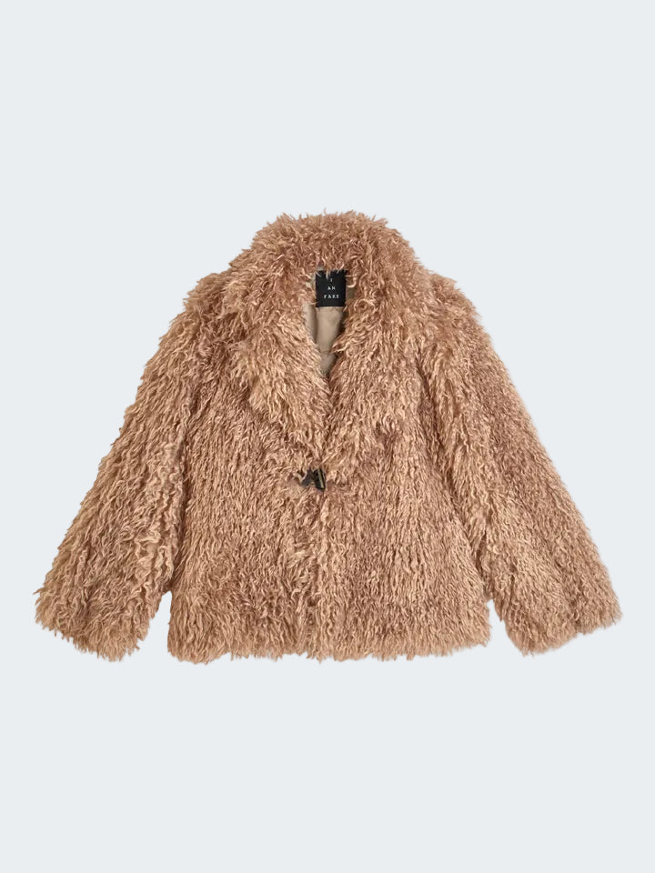 "I Am Fake" Short Fur Coat