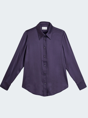 Long Sleeve Silk Stretch Shirt