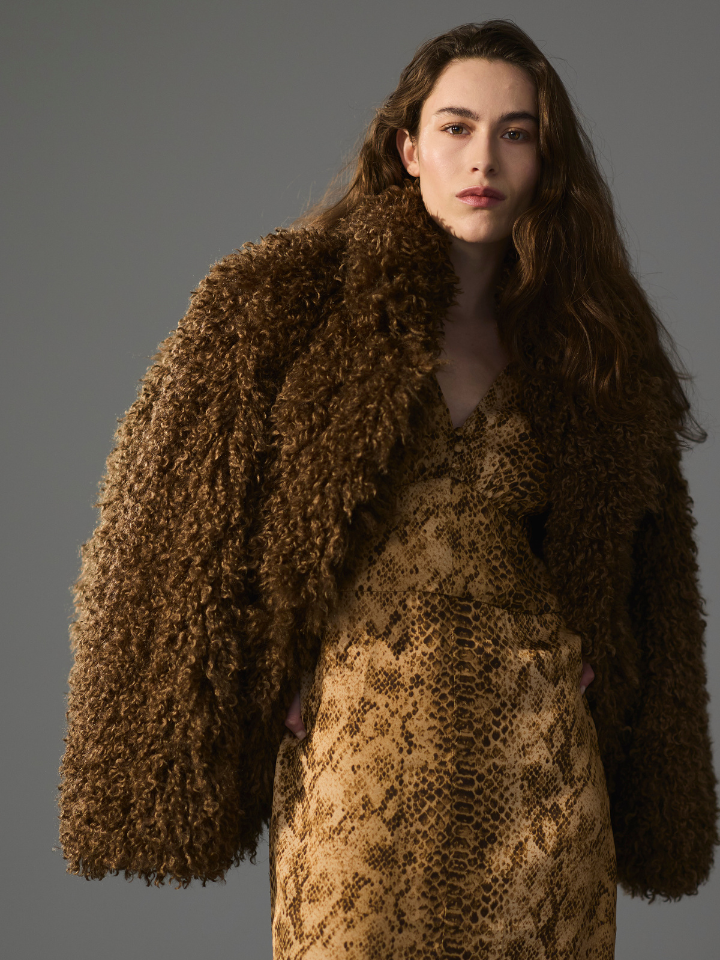 "I Am Fake" Short Fur Coat