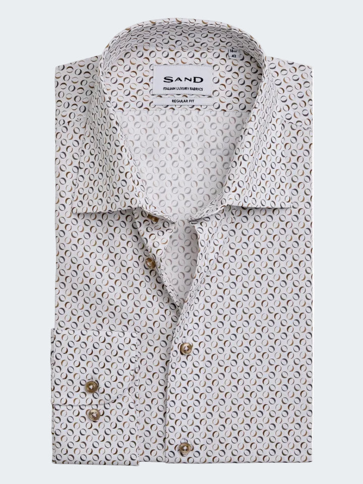 Cotton poplin printed regular shirt