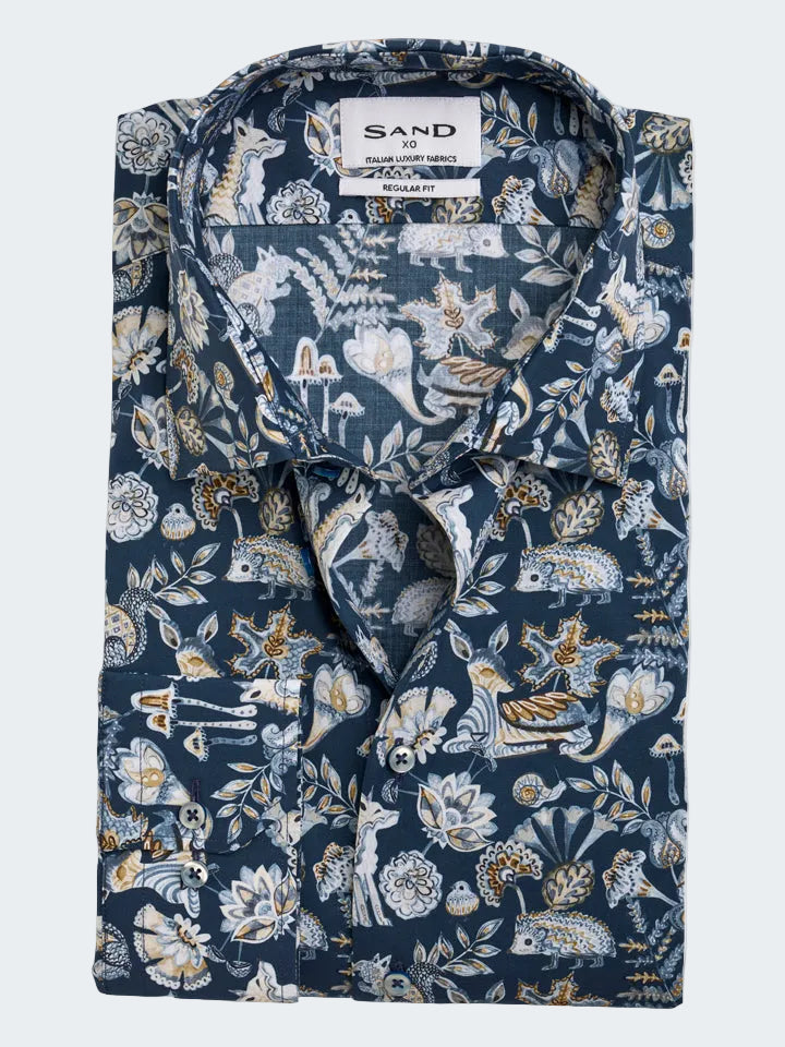 Cotton Poplin Printed Shirt - Regular