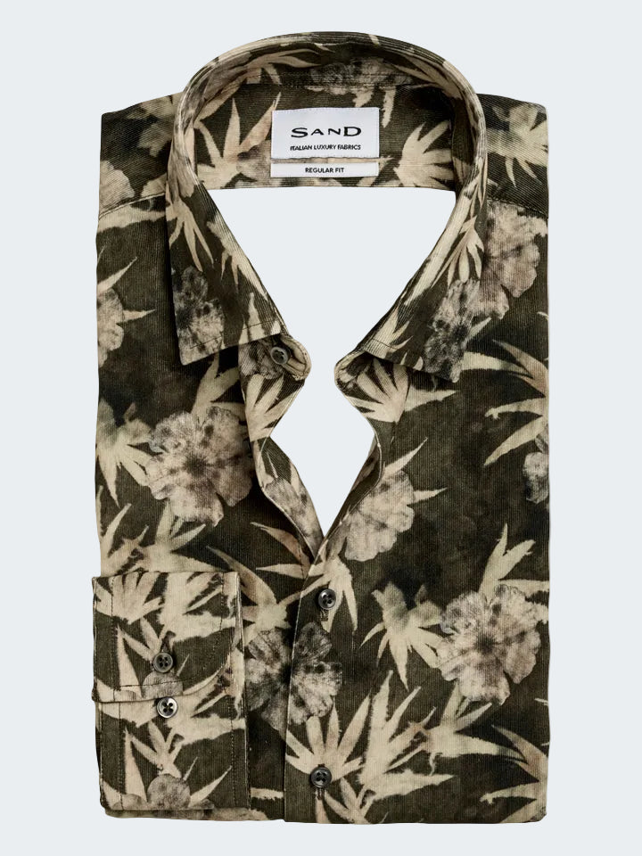 Fine Corduroy Printed Shirt - Regular