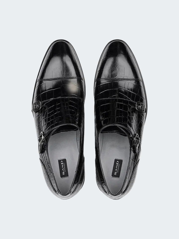 Monk straps leather shoes