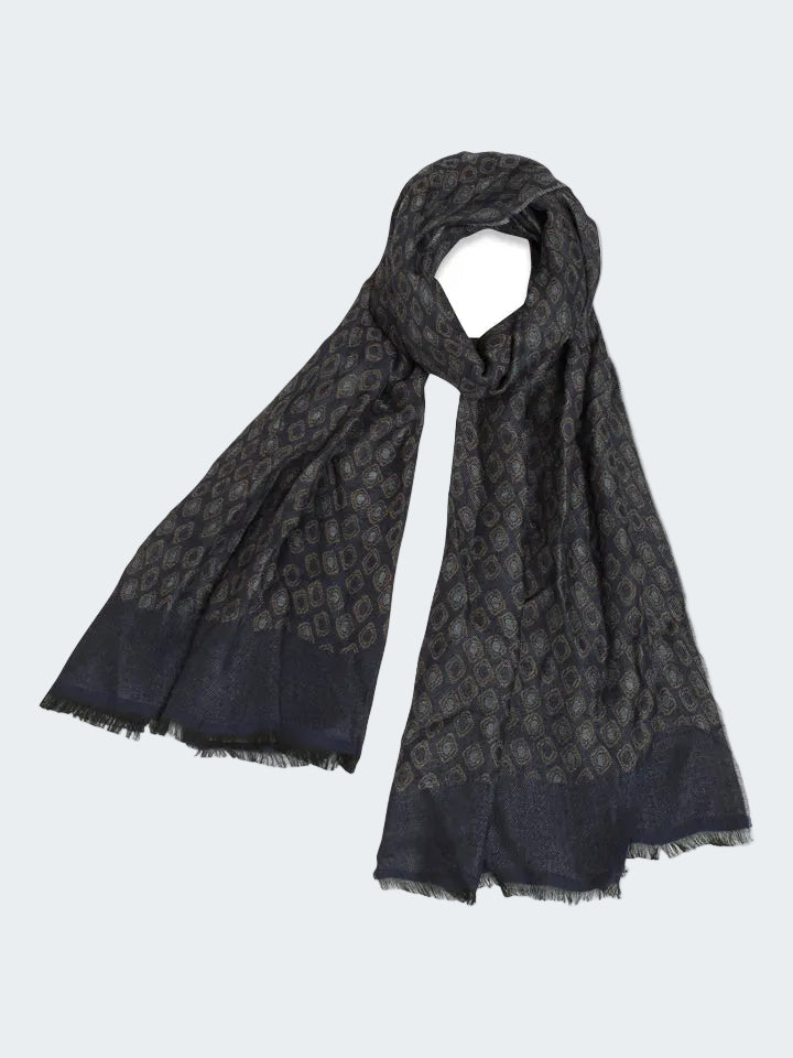Geometric Pattern Wool Scarf